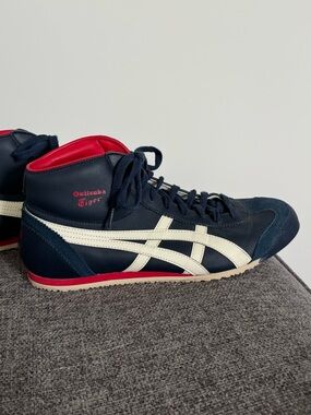 Onitsuka Tiger Mexico Mid Runner — Navy/White/Red, Men’s 11, NWOT